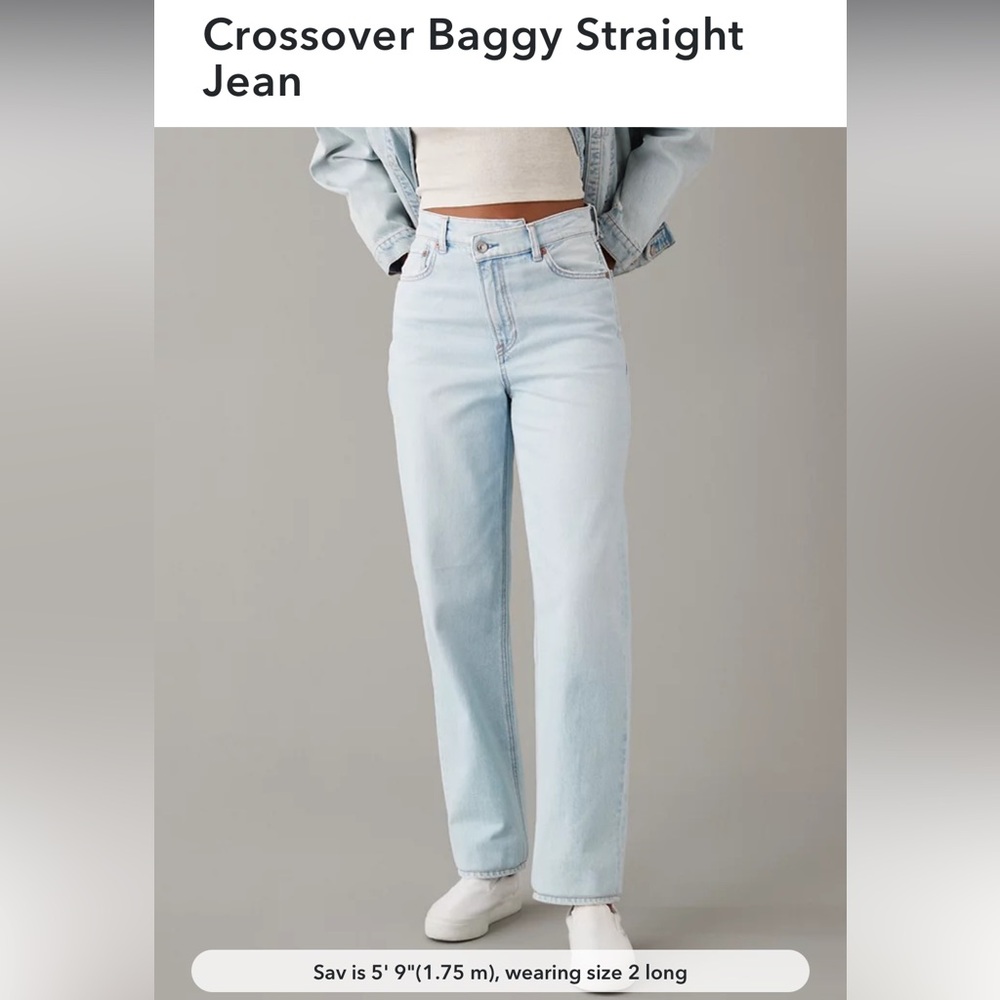 NWT American Eagle Crossover Baggy Straight Jean size 8